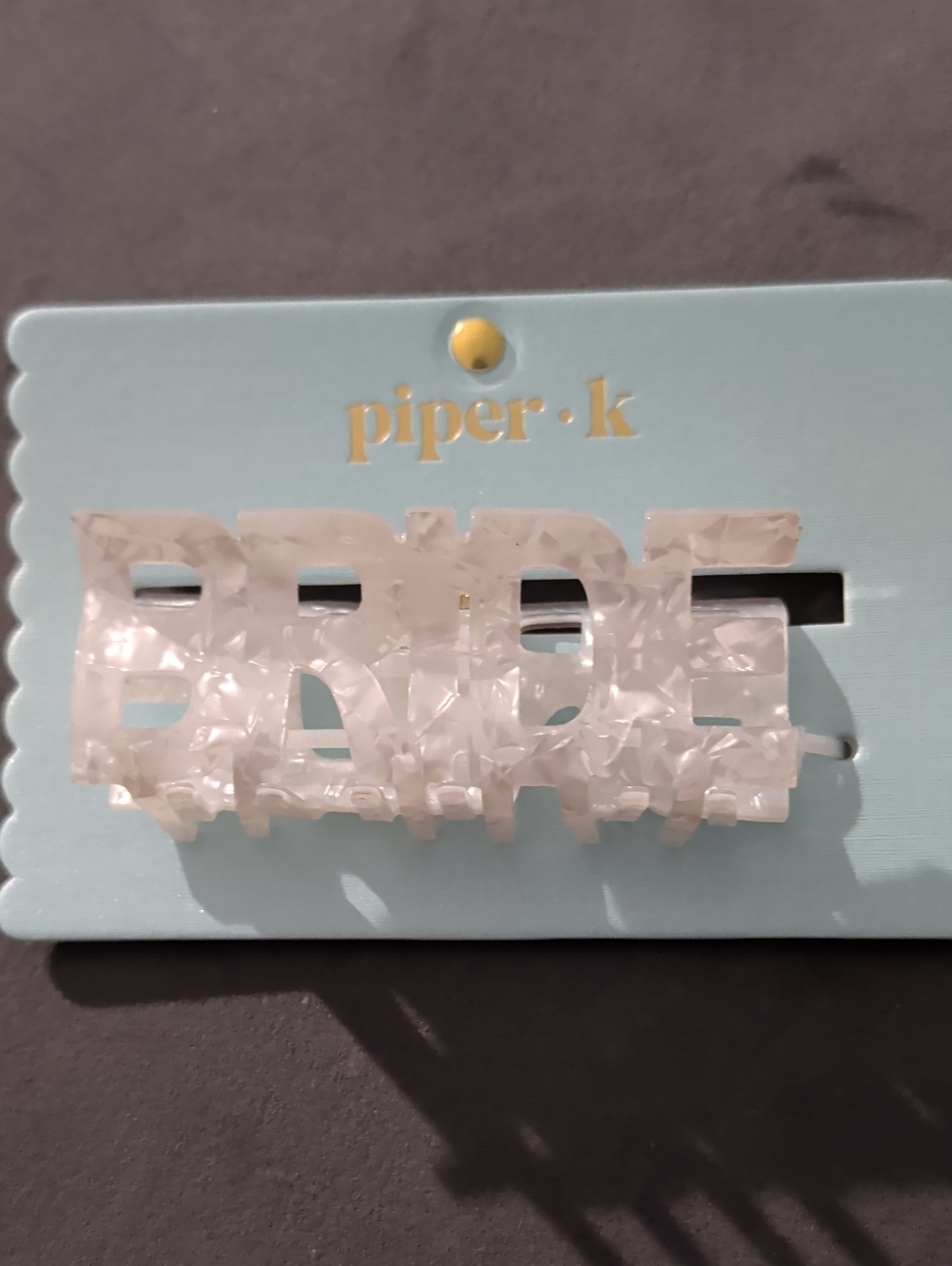 Piper K 'BRIDE' Pearl White Hair Clip